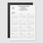 2026 Custom Company Logo Magnetische Kalender Kaar (Voorkant / Achterkant)