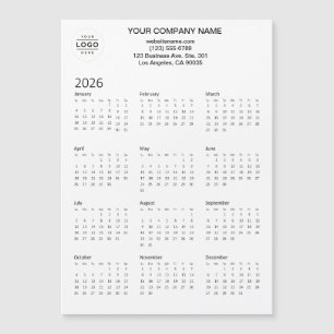 2026 Custom Company Logo Magnetische Kalender Kaar