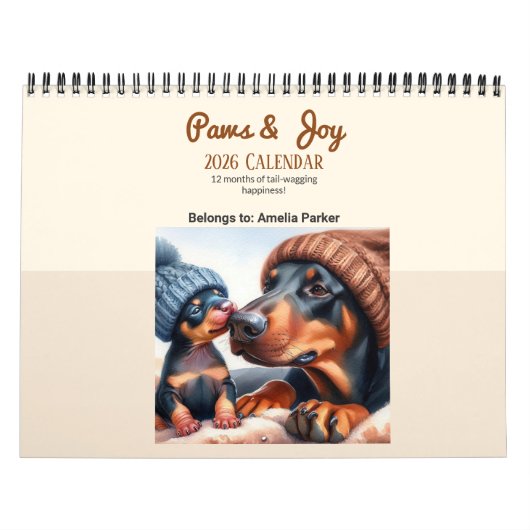 2026 Custom Dog Calendar Wall Art – Photo Calendar Kalender (Hoes)