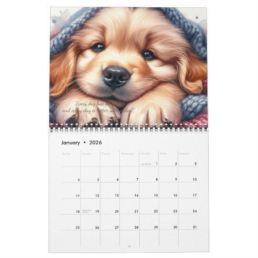 2026 Custom Dog Calendar Wall Art – Photo Calendar Kalender (Jan 2026)