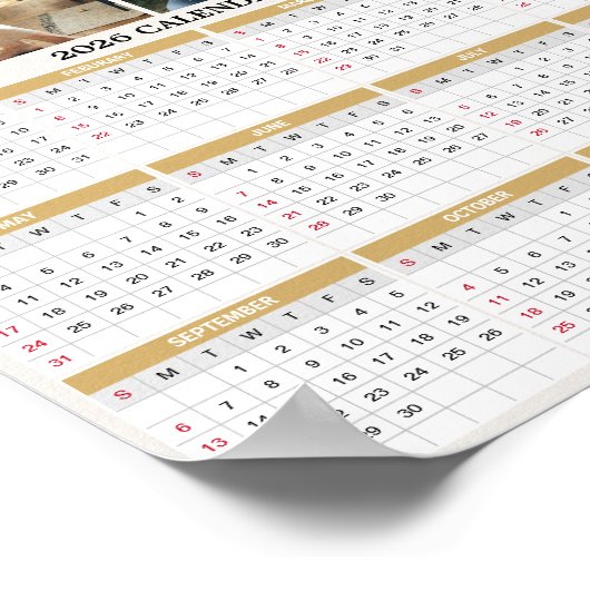 2026 Custom Family Collage Fotokalender Poster (Hoek)