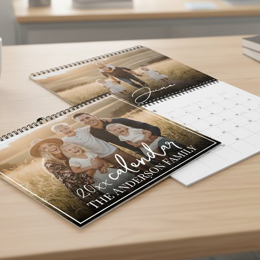 2026 Custom Family Photo Modern Elegant Script Kalender