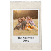 2026 Custom Family Polaroid Photo Beige Kalender (Hoes)