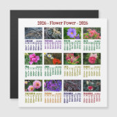 2026 Custom Flower magnetische kalender start zond (Voorkant / Achterkant)