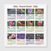 2026 Custom Flower magnetische kalender start zond (Voorkant)