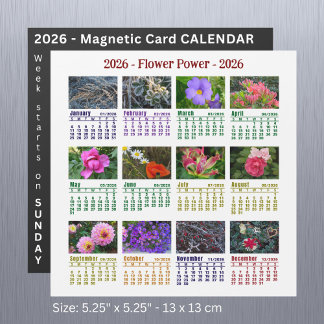 2026 Custom Flower magnetische kalender start zond