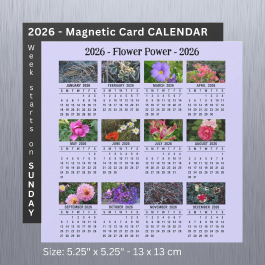 2026 Custom Flower magnetische lila Kalender SU