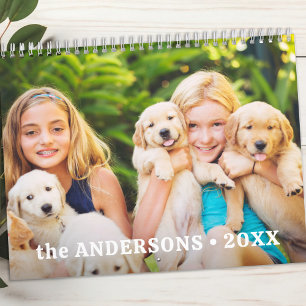 2026 Custom Foto's Modern Familiejaar Maandelijks Kalender