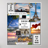2026 Custom Law of Attraction Vision Board Goal  Poster (Voorkant)