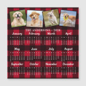 2026 Custom Pet Photo Collage Red Plaid Kalender (Voorkant)