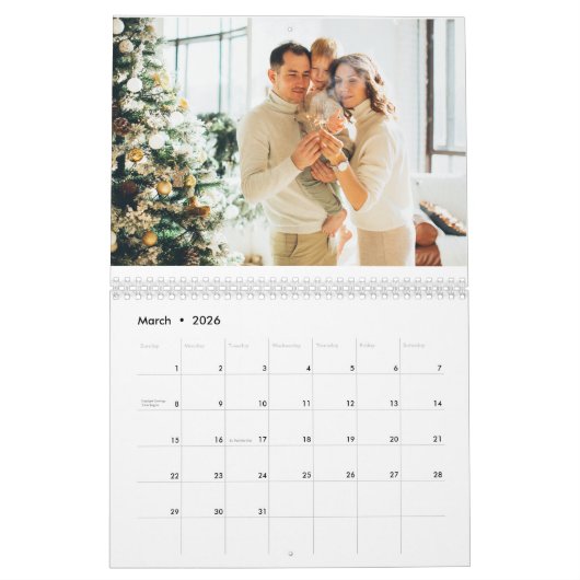 2026 Custom Photo Calendar | Editable Year Text Kalender (Mar 2026)