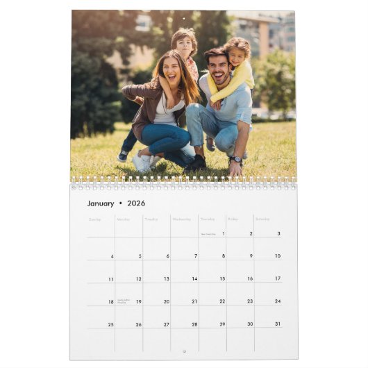 2026 Custom Photo Calendar | Editable Year Text Kalender (Jan 2026)