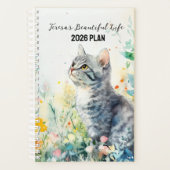 2026 Custom Planner | Floral Cat Planner (Voorkant)