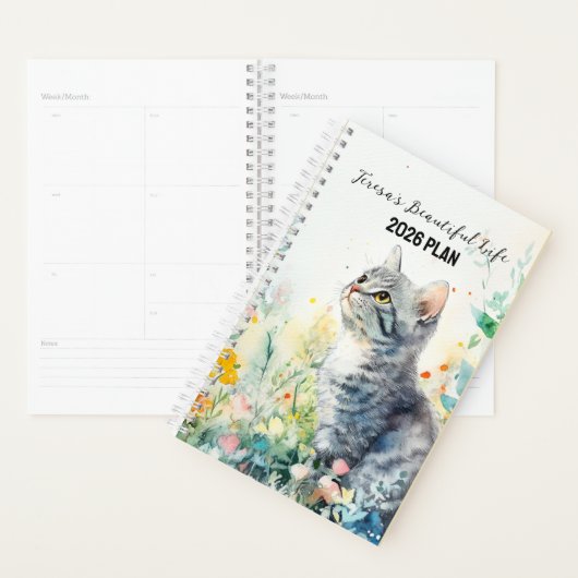 2026 Custom Planner | Floral Cat Planner (Display)