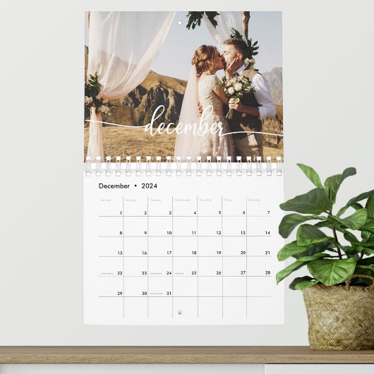 2026 Custom Wedding Photo Chic Script Kalender