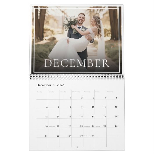 2026 Custom Wedding Photo Newlywed Chic Kalender (Dec 2026)