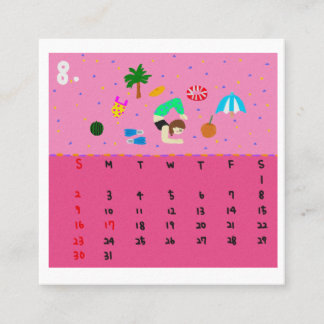 2026 Cute Cartoon Yoga Poses Calendar, Health  Vierkante Visitekaartje