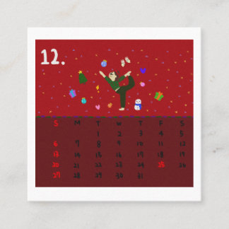 2026 Cute Cartoon Yoga Poses Calendar, Health  Vierkante Visitekaartje