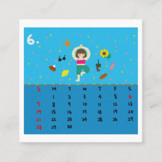 2026 Cute Cartoon Yoga Poses Calendar, Health  Vierkante Visitekaartje