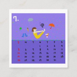 2026 Cute Cartoon Yoga Poses Calendar, Health  Vierkante Visitekaartje