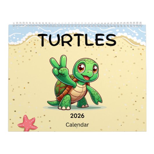 2026 Cute Turtles Celebrating Holidays Kalender (Hoes)