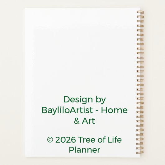 🌳 2026 Daily Planner - Stylized Tree of Life (Achterkant)