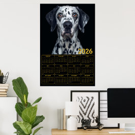 2026 Dalmatian Dog Calendar  Poster