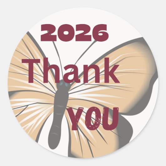 2026 Dankjewel Vlinder Sticker (Voorkant)