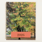 "2026" Datum Herfst Esdoorn Boom Schilderij  Planner (Voorkant)