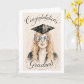 2026 Diploma Card Meisje Kaart (Gele Bloem)