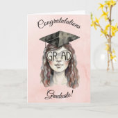 2026 Diploma Card Meisje Kaart (Gele Bloem)