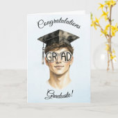 2026 Diploma kaart voor hem (Gele Bloem)