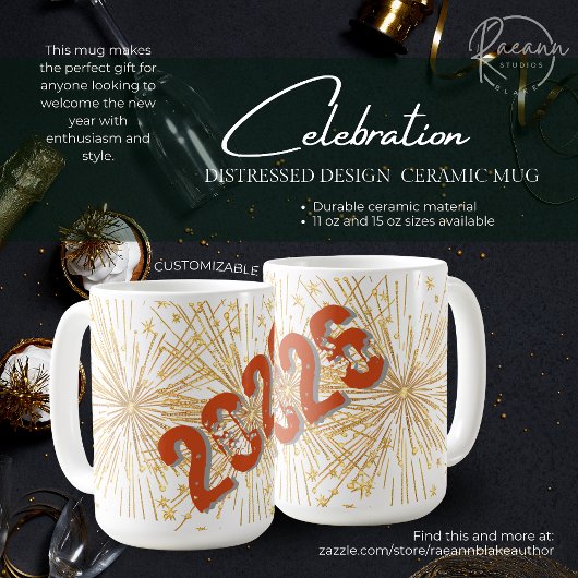 2026 Distressed Design Keramische Mok