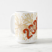 2026 Distressed Design Keramische Mok (Voorkant links)