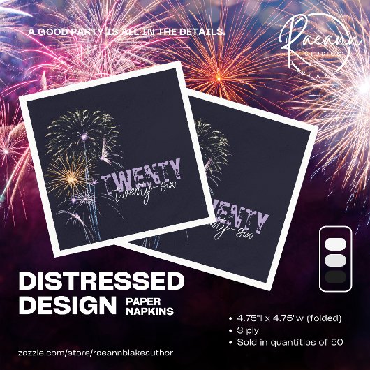  2026 Distressed Design Paper Cocktail Servet