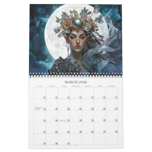 2026 Dochters van Moonlight Fantasy Art Kalender (Mar 2026)