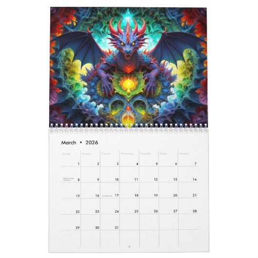 2026 Dragon Art Kalender (Mar 2026)