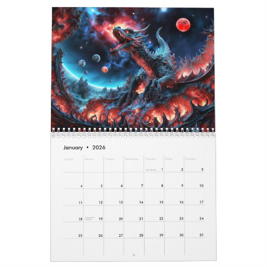 2026 Dragon Art Kalender (Jan 2026)
