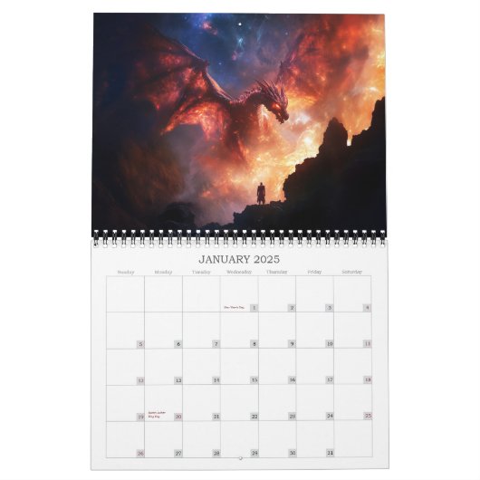 2026 Dragons 2 Fantasy Art Kalender (Jan 2025)
