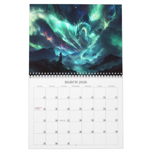 2026 Dragons 2 Fantasy Art Kalender (Mar 2026)