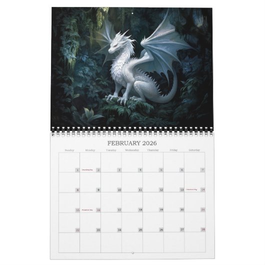 2026 Dragons Fantasy Art Kalender (Feb 2026)