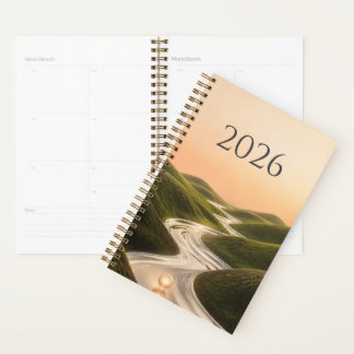 2026 Droomzilver Rivier Groene Heuvels Minimaal Na Planner