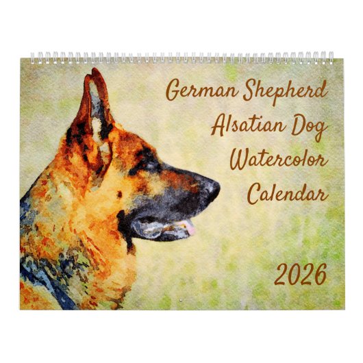 2026 Duitse Herdershond Alsatian Hond Liefhebber G Kalender (Hoes)