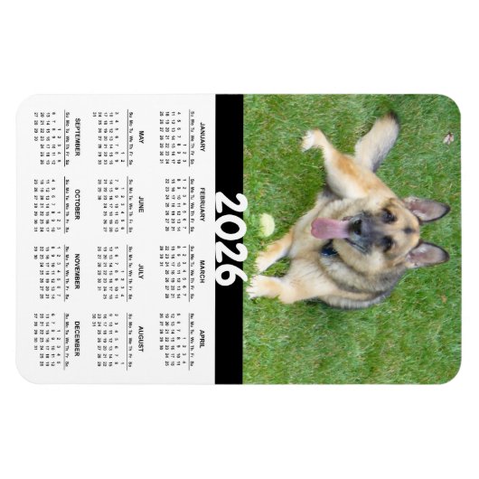 2026 Duitse Herdershond Kalender Magneet (Horizontaal)
