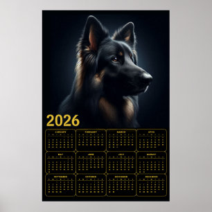 2026 Duitse Herderskalender – Krachtig Portret Poster
