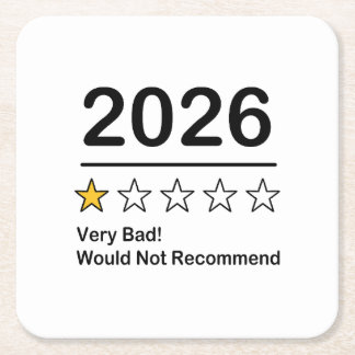 2026 één sterren beoordeling zeer slecht jaar kartonnen onderzetters