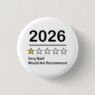 2026 één sterren beoordeling zeer slecht jaar ronde button 3,2 cm