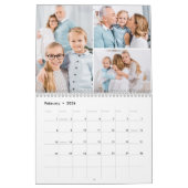 2026 Eenvoudige Custom Photo Collage Familie 12 Ma Kalender (Feb 2026)