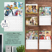 2026 Eenvoudige fotocollage 4 per maand Kalender