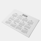 2026 Eenvoudige Minimalistische Kalender Deurmat (Schuin)